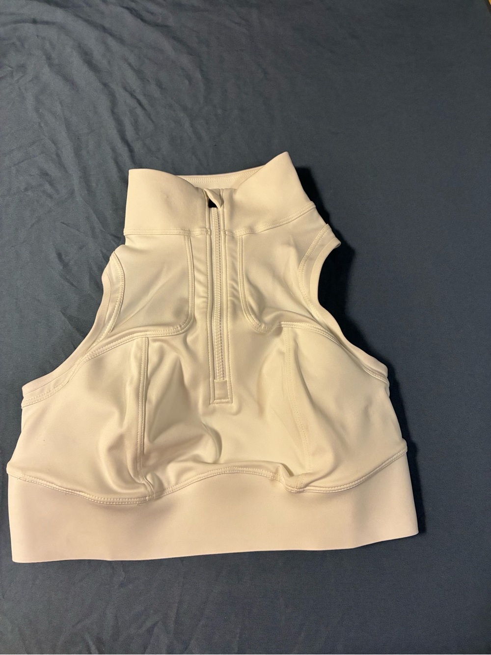 Phoenix White/Off-White Zip-Up Sleeveless Athletic Vest – Size S